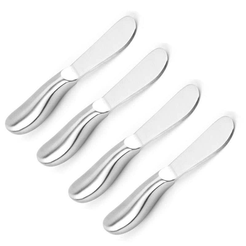 VANRA Spreader Knife Set 4-Piece Butter Knife Stainless Steel Cheese Knife Set Small Bread Cream Knives 5.3-inch - Image 1